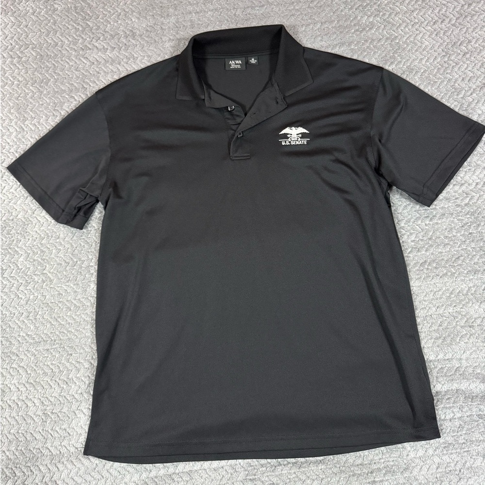 AKWA Classic Made in USA Men’s Shirt Polo U.S. Senate Black Medium